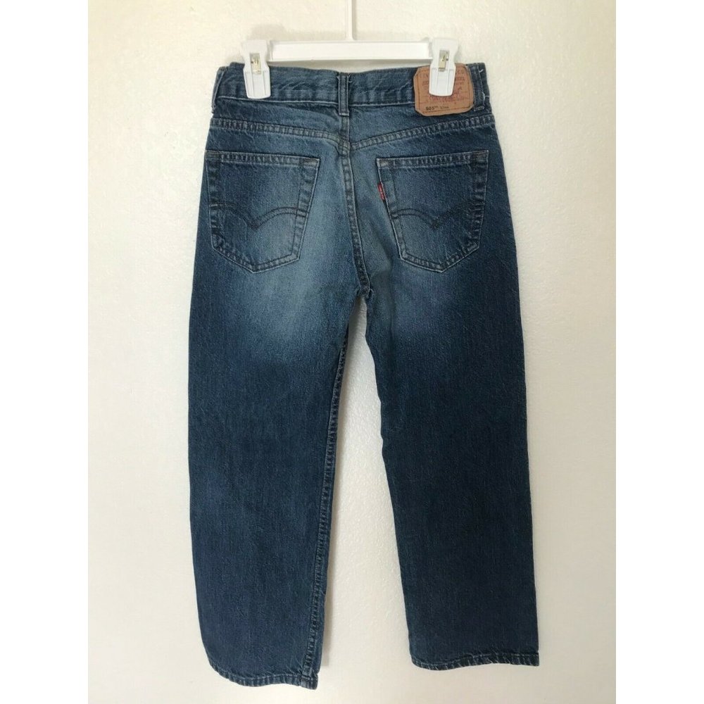 LEVI'S 505 Straight Leg Blue Jeans Boy's Size 12 Regular - Picture 4 of 7
